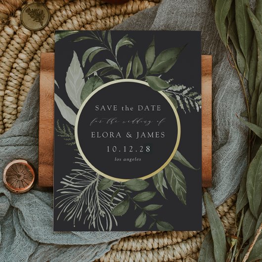 Wild Meadow Folie Save the Date Card Folie Uitnodiging