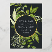 Wild Meadow Folie Save the Date Card Folie Uitnodiging (Voorkant)