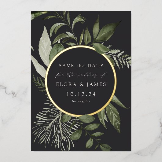 Wild Meadow Folie Save the Date Card Folie Uitnodiging (Voorkant)