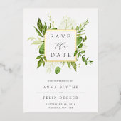 Wild Meadow Folie Save the Date Card Uitnodiging (Voorkant)