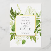 Wild Meadow Folie Save the Date Card Uitnodiging (Voorkant)