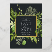 Wild Meadow Folie Save the Date Card Uitnodiging (Voorkant)