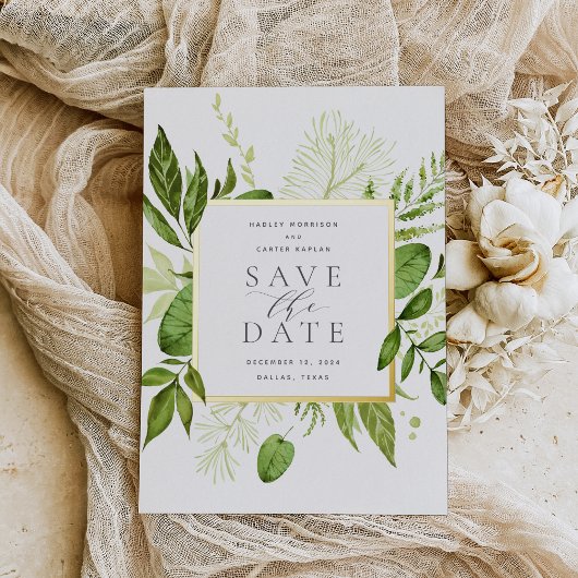 Wild Meadow Folie Save the Date Card Uitnodiging