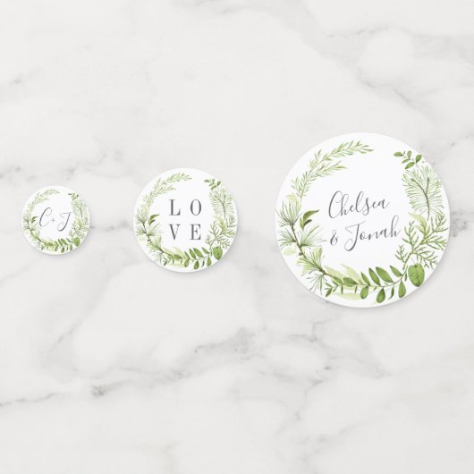 Wild Meadow gepersonaliseerde bruiloft Confetti (Voorkanten)