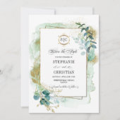 Wild Meadow | Green Botanical Save the Date Cards Kaart (Voorkant)