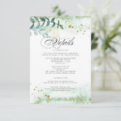 Wild Meadow | Green Botanical Wedding Details Kaar Kaart (Staand voorkant)