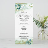 Wild Meadow | Green Botanical Wedding Program Card Kaart (Staand voorkant)
