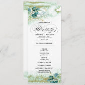 Wild Meadow | Green Botanical Wedding Program Card Kaart (Voorkant / Achterkant)