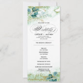 Wild Meadow | Green Botanical Wedding Program Card Kaart (Voorkant)
