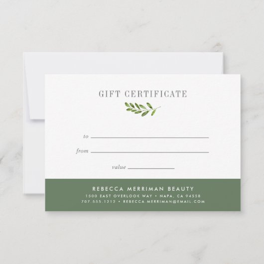 Wild Meadow | Groen botanisch cadeaubon (Achterkant)