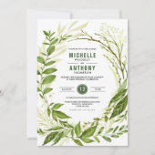 Wild Meadow | Groen botanisch huwelijk Kaart (Voorkant)