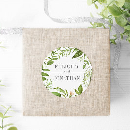 Wild Meadow | Groen botanisch huwelijk Ronde Sticker