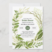 Wild Meadow | Groen botanisch Vrijgezellenfeest Kaart (Voorkant)