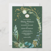 Wild Meadow | Groene botanische geometrische bruil Kaart (Voorkant)