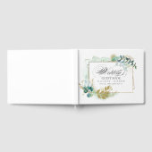 Wild Meadow | Groene botanische Waterverf bruiloft Gastenboek (Volledig)