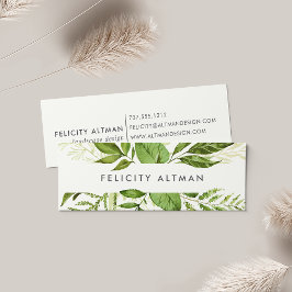 Wild Meadow | Groene Waterverf Botanisch Mini Visitekaartje