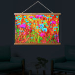 Wild Meadow in Bloom Pop Art Hangend Wandkleed<br><div class="desc">Wilde Meadow in Bloom in Pop Art Style.</div>