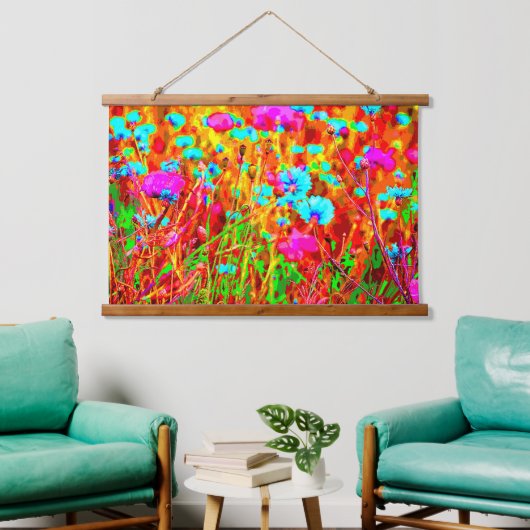 Wild Meadow in Bloom Pop Art Hangend Wandkleed (Woonkamer)