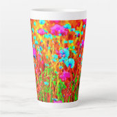 Wild Meadow in Bloom Pop Art Latte Mok (Voorkant)