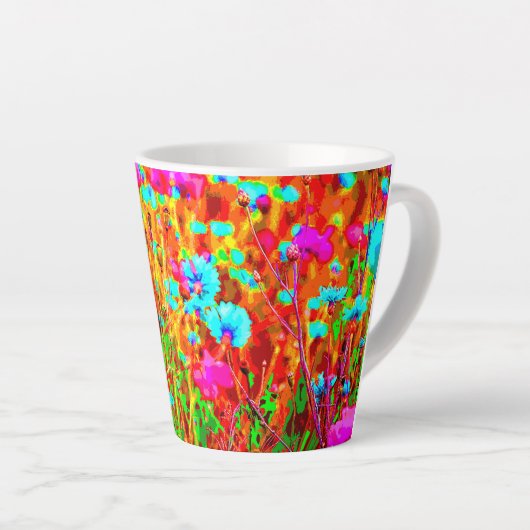 Wild Meadow in Bloom Pop Art Latte Mok (Rechterhoek)