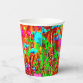 Wild Meadow in Bloom Pop Art Papieren Bekers (Rechts)