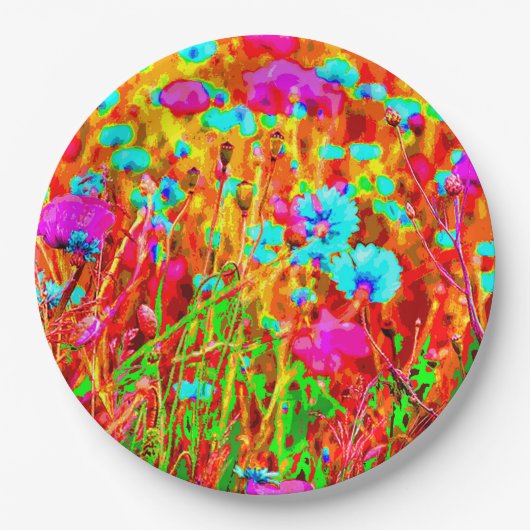 Wild Meadow in Bloom Pop Art Papieren Bordje (Voorkant)