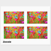 Wild Meadow in Bloom Pop Art Rechthoekige Sticker (Vel)