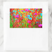 Wild Meadow in Bloom Pop Art Rechthoekige Sticker (Tas)