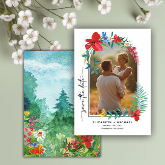 Wild Meadow | Lijst wilde bloemen | Fotobruiloft Save The Date