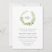 Wild Meadow Monogram bruiloft uitnodiging (Voorkant)