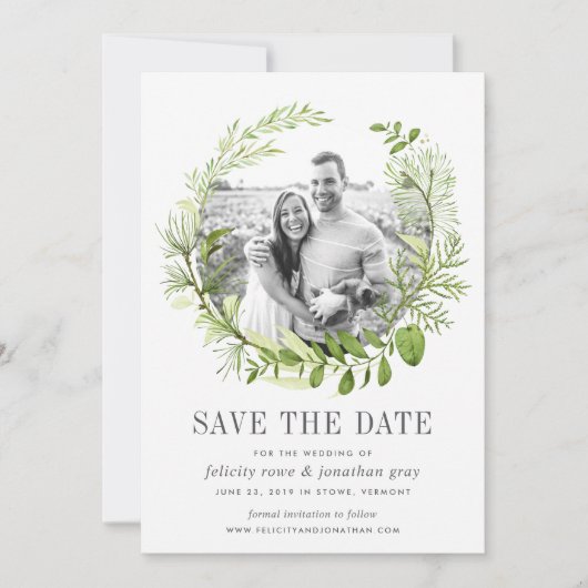 Wild Meadow Photo Save the Date Kaart (Voorkant)