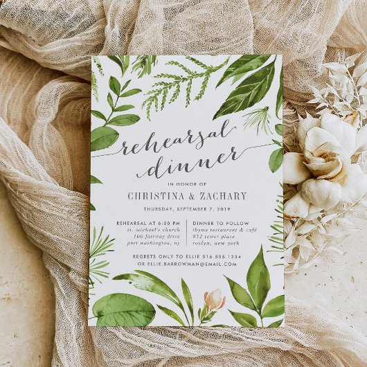 Wild Meadow Rehearsal Dinner Invitation Kaart