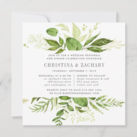 Wild Meadow Rehearsal Dinner Invitation | Vierkant Kaart (Voorkant)