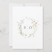 Wild Meadow sierlijke bloemen krans bruiloft Kaart (Achterkant)