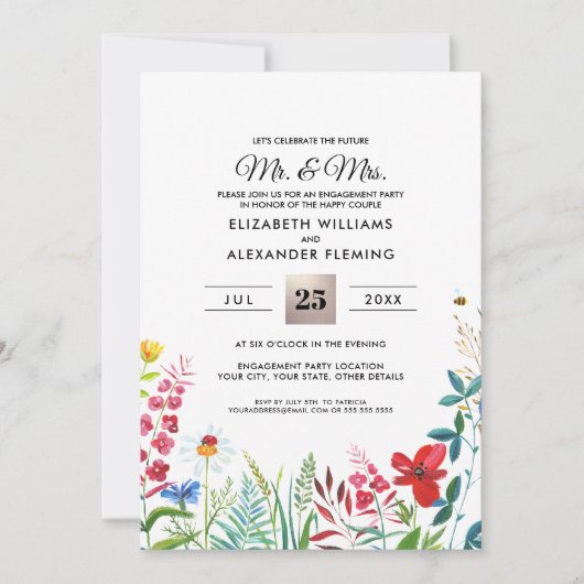 Wild Meadow Summer Forest Engagement Party nodigt Kaart (Voorkant)