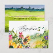 Wild Meadow Sunflower Wedding Reception Kaart (Voorkant / Achterkant)