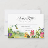 Wild Meadow Sunflower Wedding RSVP Kaart (Voorkant)
