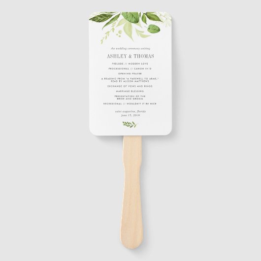 Wild Meadow Trouwprogramma Handwaaier (Voorkant)