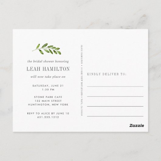 Wild Meadow | Vrijgezellenfeest Wijziging datum Briefkaart (Achterkant)