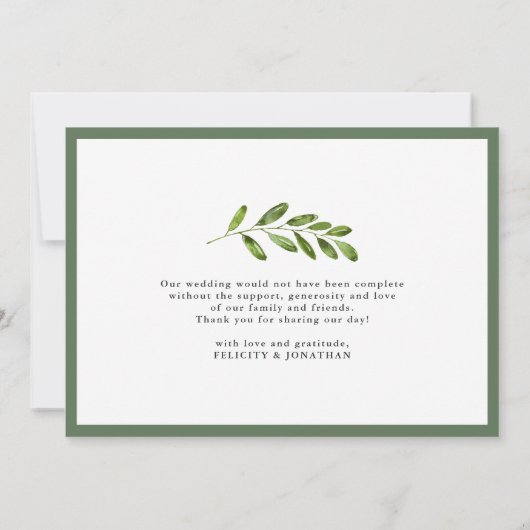 Wild Meadow | Weddenschap Foto flat - Hartelijk da Bedankkaart (Achterkant)