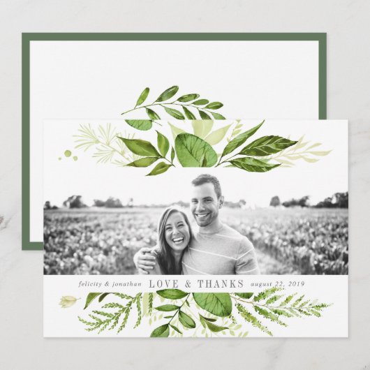 Wild Meadow | Weddenschap Foto flat - Hartelijk da Bedankkaart (Voorkant / Achterkant)