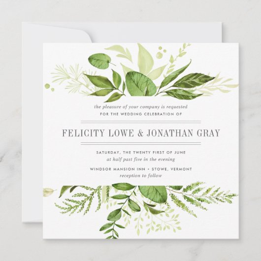 Wild Meadow Wedding Invitation | Vierkant Kaart (Voorkant)