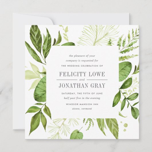 Wild Meadow Wedding Invitation | Vierkant Kaart (Voorkant)