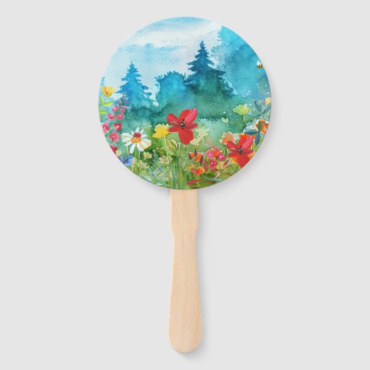 Wild Meadow | Wildbloemen Dwinguwen Handwaaier (Achterkant)