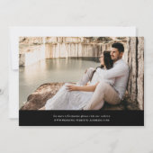 Wild Meadow Wreath Floral Foto Black Save The Date (Achterkant)