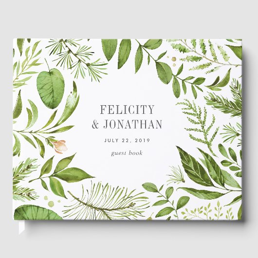 Wild Meadow Wreath | Weddenschap Gastenboek (Voorkant)