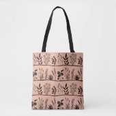 Wild Meadows Minimal Botanical Plants Silhouette Tote Bag (Voorkant)