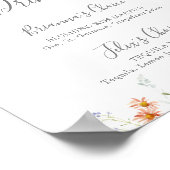 Wild meerkleurig bloemensignatuur drankjes bord poster (Hoek)