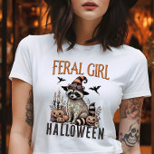 wild meisje halloween  wasbeer t-shirt