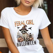 wild meisje halloween  wasbeer t-shirt